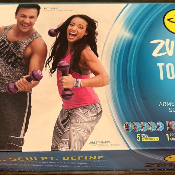 Zumba Fitness Tone Up DVD Set with Blue and Yellow - Picture 1 of 4